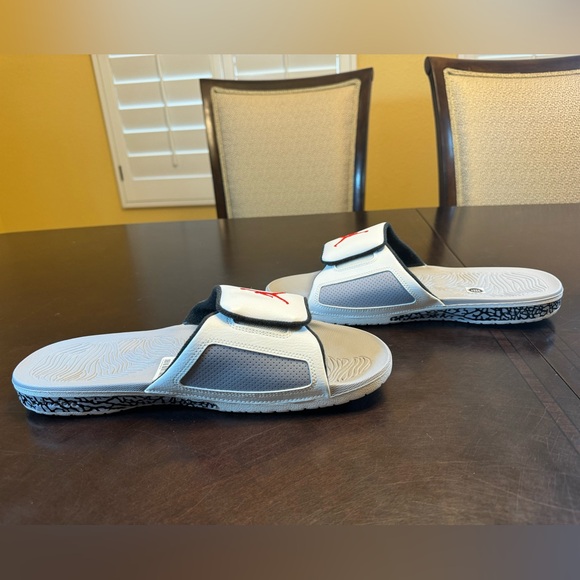 New Nike Air Jordan Hydro 3 White Cement Slides Sandals - Picture 11 of 13